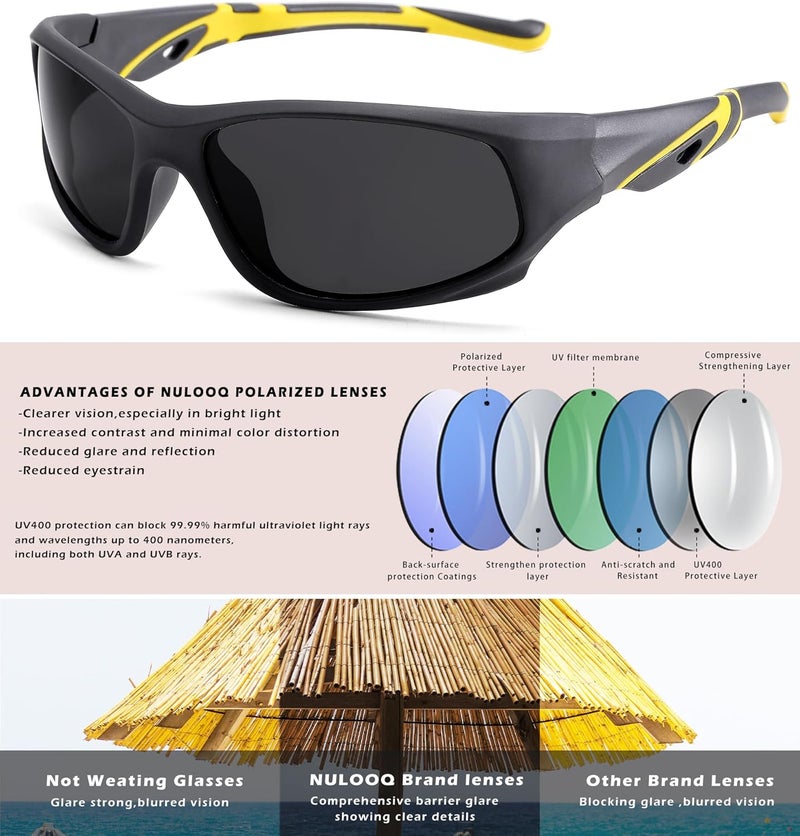NULOOQ Kids Baseball Polarized Sunglasses – Unbreakable Flexible Youth Sports Sunglasses for Boys Girls Age 4-12 - Image 5